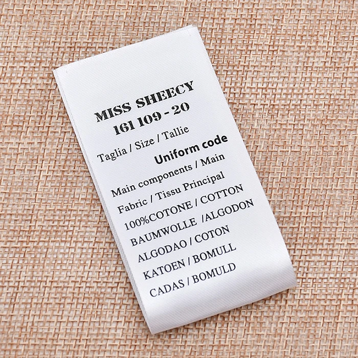 silk polyester washing instruction label clothe care label wash label