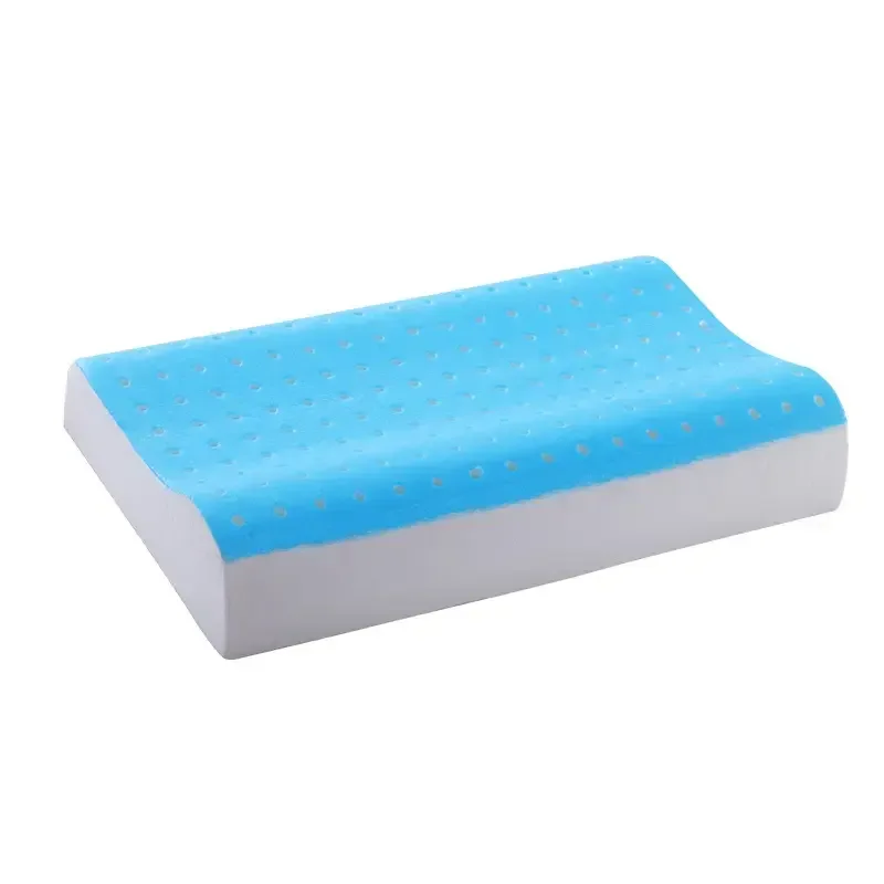 Hot Sale Luxury Best Orthopedic Cool Gel Memory Foam Pillow 200TC Thread Count Solid Pattern Neck Cervical for Summer