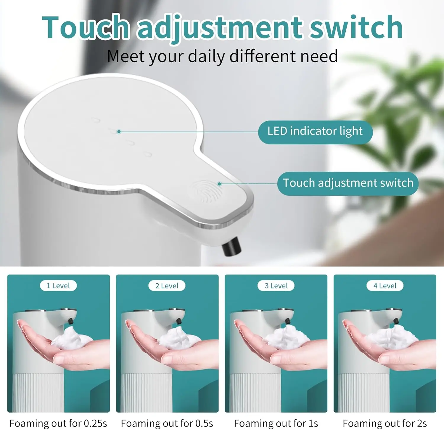 Wall Mounted Automatic Sensing Foam Soap Dispenser USB Powered Smart Touchless Hands Cleaning Soap Dispensers for Household Kids