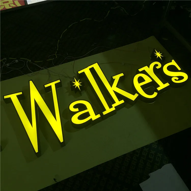 Business outdoor advertising 3D letter custom led sign for restaurant hanging lighting