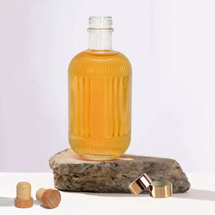 Mini Liquor Bottle 330ml Glass Spirits for Vodka Brandy Whiskey Rum Gin Tequila