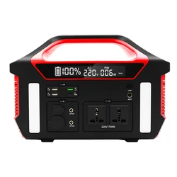 Emergency Solar 700W Portable Power Banks Power Station Ac Power Supply Pure Sine Wave Outdoor Home Solar Generator