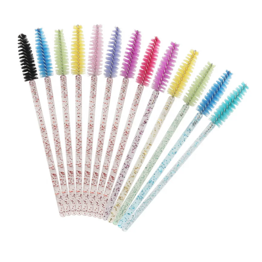 Cosmetic Makeup Brush Tool Kits Crystal Shiny Eyelash Brushes Mascara Wands Eye Lash Eyebrow Applicator