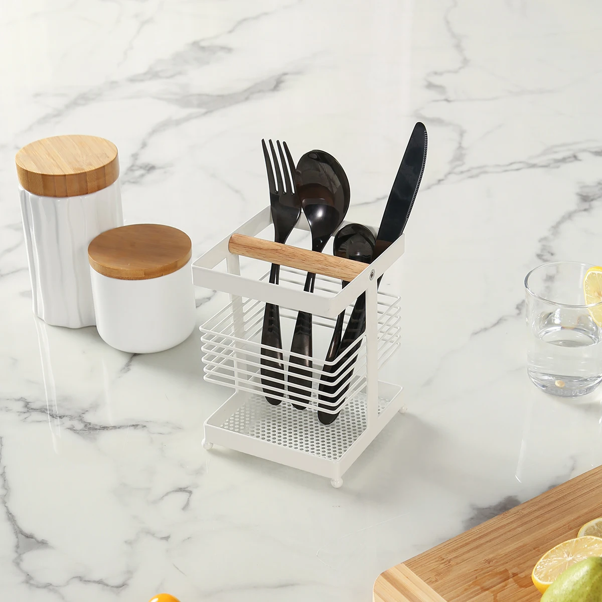 2021 new products kitchen knife chopstick spoon fork utensil holder Hot sale High quality Metal Utensil Holder