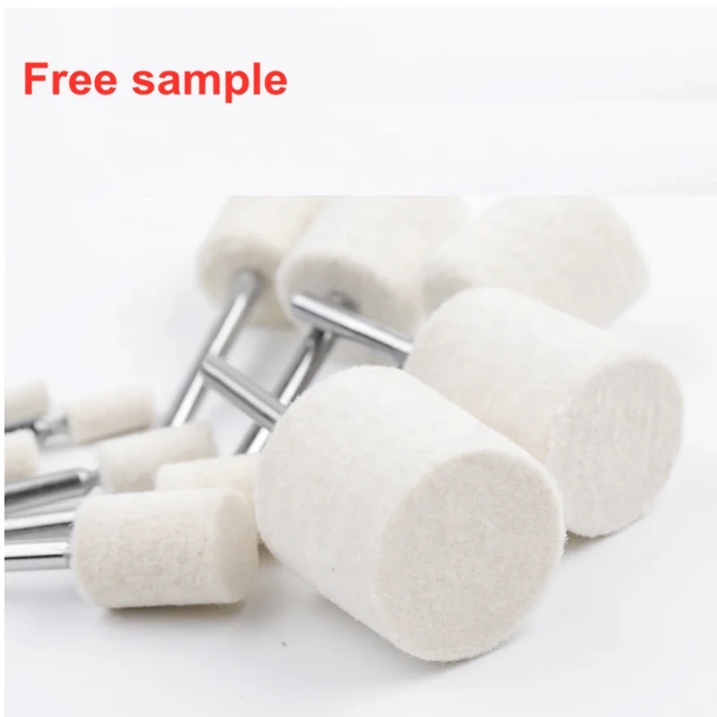 Цилиндрические шерстяные войлочные полировальные диски с хвостовиком 2,35 мм, шлифовальные диски для зеркальной полировки