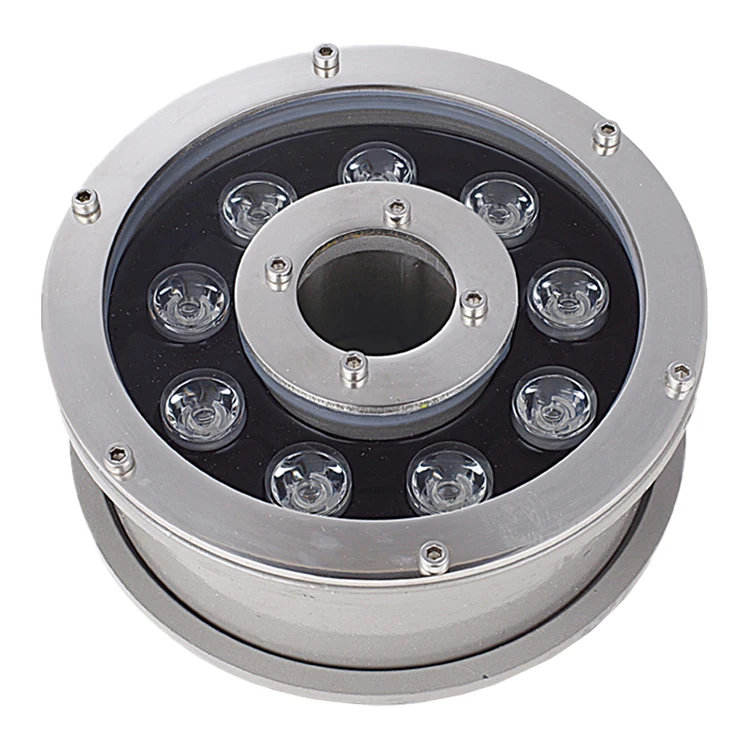 304 stainless steel AC/DC24V 27W fountain lamp underwater submersible water led fountain lights ring and nozzles with dmx