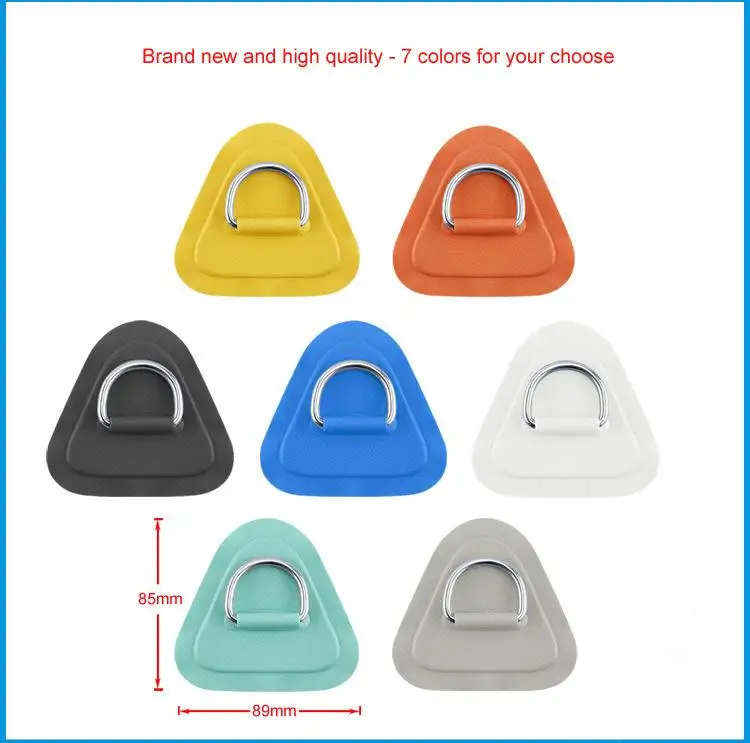 Stainless Steel D Ring Pad/Patch for PVC Inflatable Boat Raft     Dinghy Canoe Kayak Surfboard SUP Tie Down