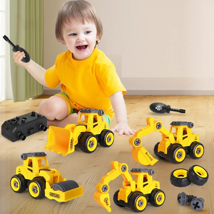dropshipping Cheap Made in China Funny Educational Build Block Bricks Diy Toys Assemble Construction Truck Car for Kid