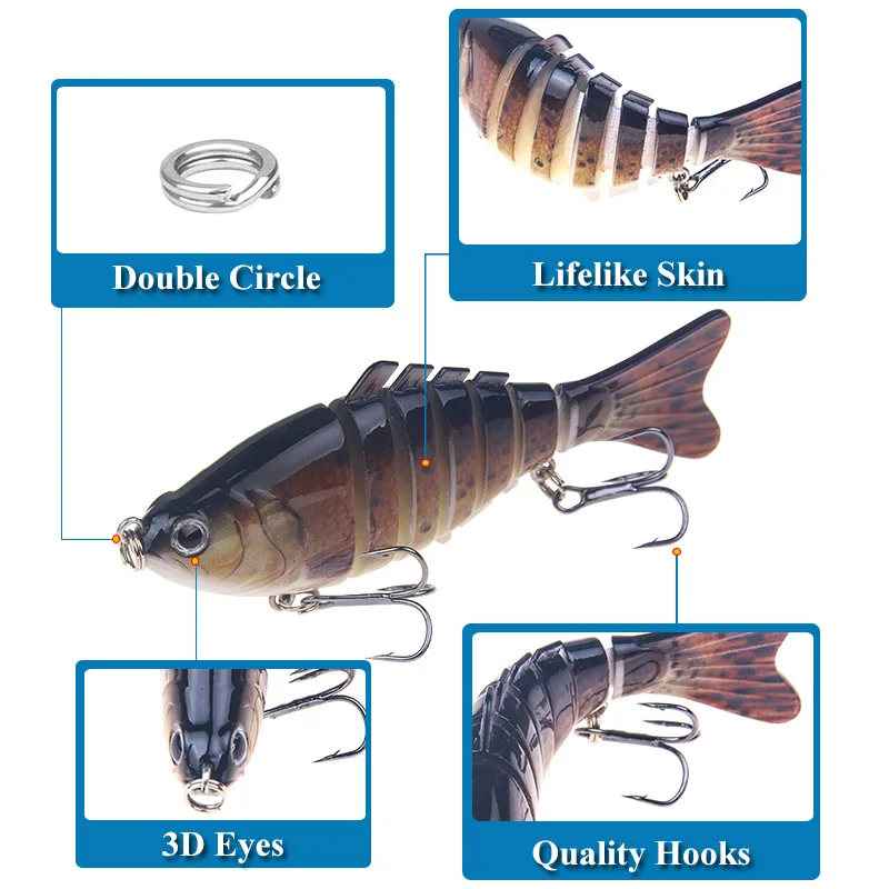 1PCS 10cm 16g New Minnow Fishing Lure Bass Artificial Hard Fishing Bait Crankbait Wobblers 3D Eyes Trolling Treble Hook Fishing
