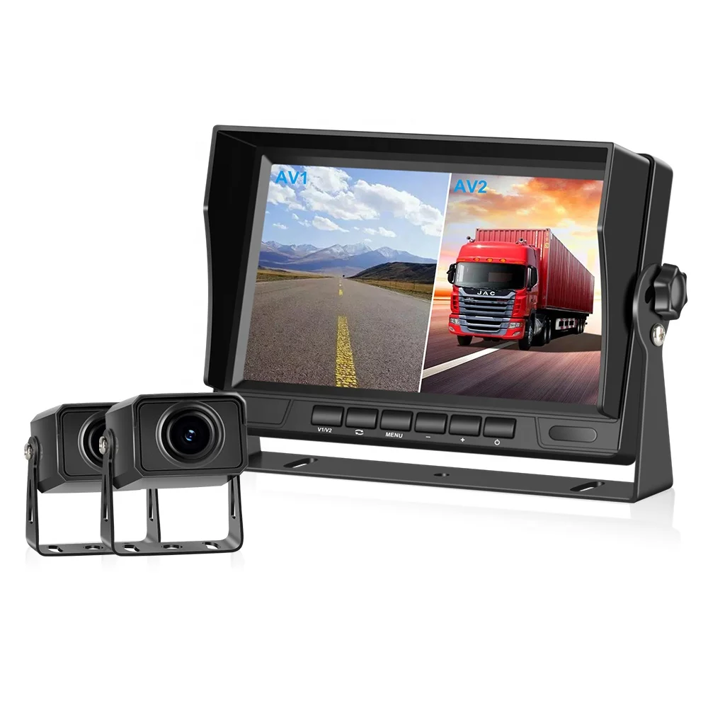 AHD 720P 1080P 2CH/2channel HD Rear View 7 inch IPS Car Vehicle Monitor Reversing Aid Backup Bus Truck Rearview Camera System