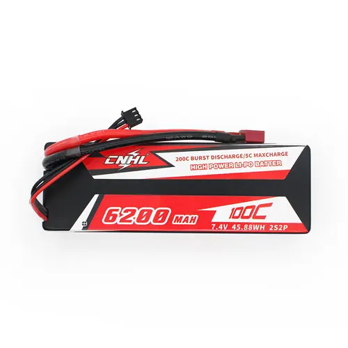 CNHL Racing Series Hard Case 6200MAH 7.4V 2S 100C Lipo Battery with Deans Plug