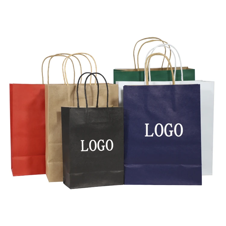 Пользовательский дизайн полноразмерная печать недорогой пустой крафт-бумажная сумка для покупок производитель бумажных сумок