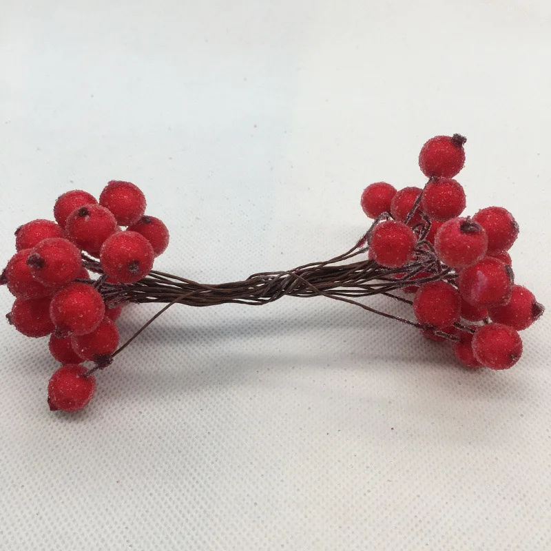 Artificial Red Foam Berry Picks Branch Blossom Flower Christmas Decorative Artificial Berry