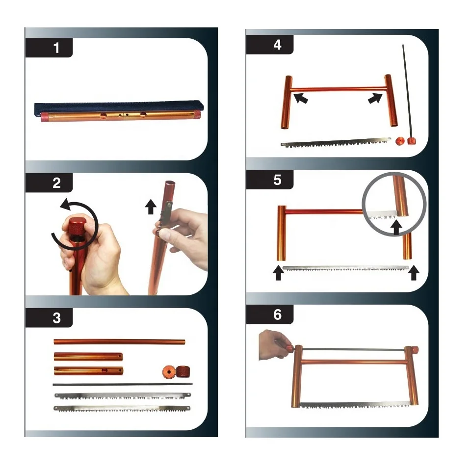 CS003 Collapsible Camping outdoor SAW, Lightweight Aluminum Buck Saw,Easy to setup use and pack