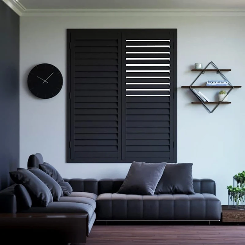 China factory plantation shutters wooden pvc and wood louver shutter