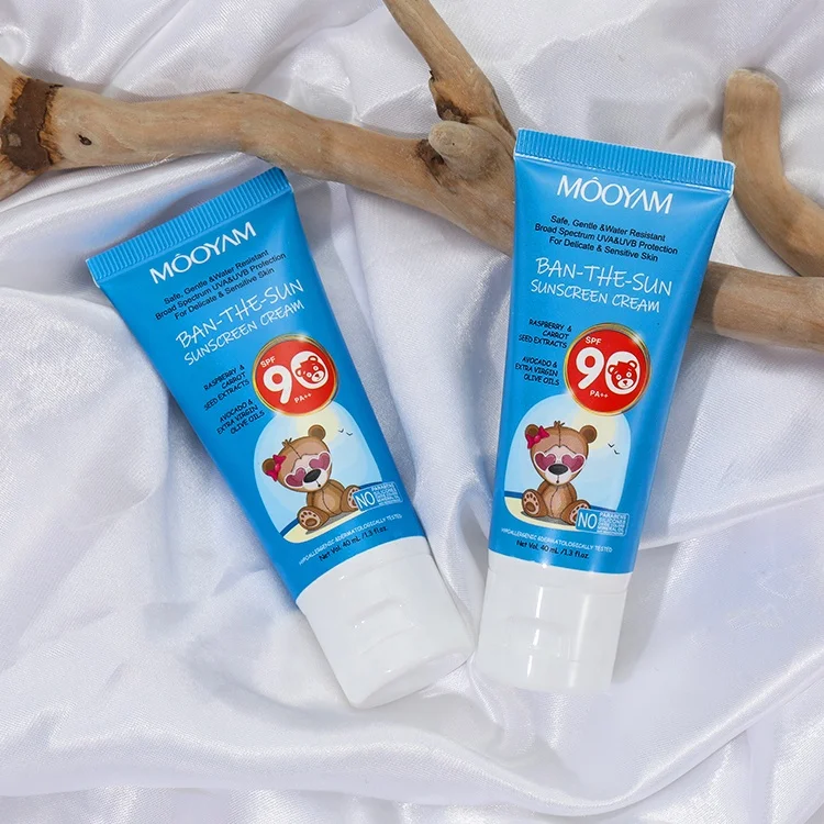 Private Label Anti-UV Waterproof Sun Block Cream Lotion Whitening Sweatproof Sunblock SPF 50 70 90 Sunscreen for Face Body