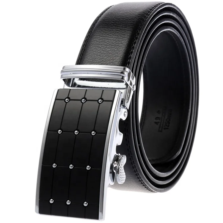 Fashion Automatic Buckle Business Cow Hide Real Leather Dress Belt for Men