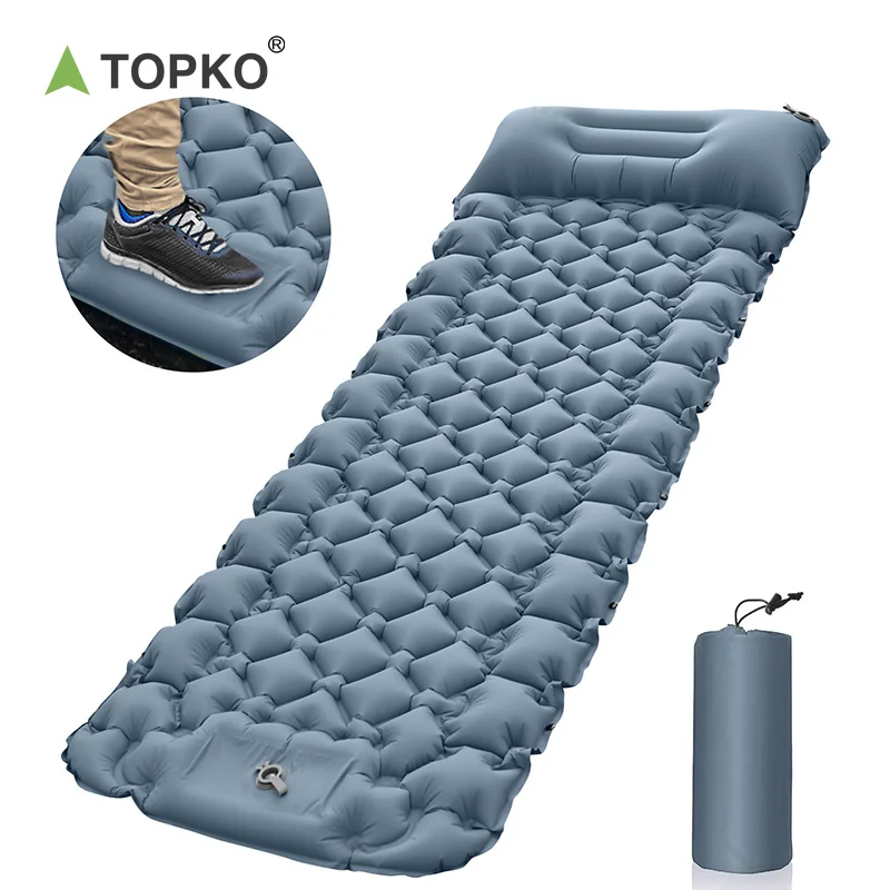 TOPKO outdoor air mattress 40D TPU stitching foot inflatable mattress