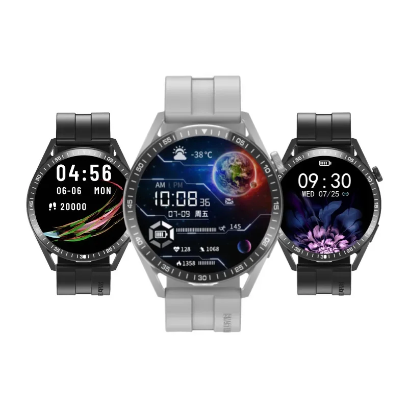 Смарт-часы WH8-B 1,32 дюймов с круглым экраном GT3 Смарт-часы WH8-B BT Call мониторинг сердечного ритма, двойные умные часы с Bluetooth