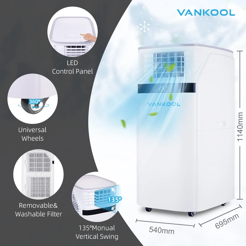 18000-24000btu smart  air conditioner electric dual hose portable ac cooling and heating air conditioner indoor