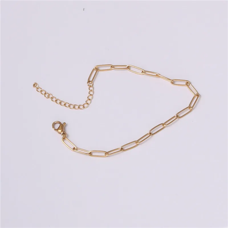 Sland Checkered Thick Stainless Steel 14k Gold Plated Bracelet