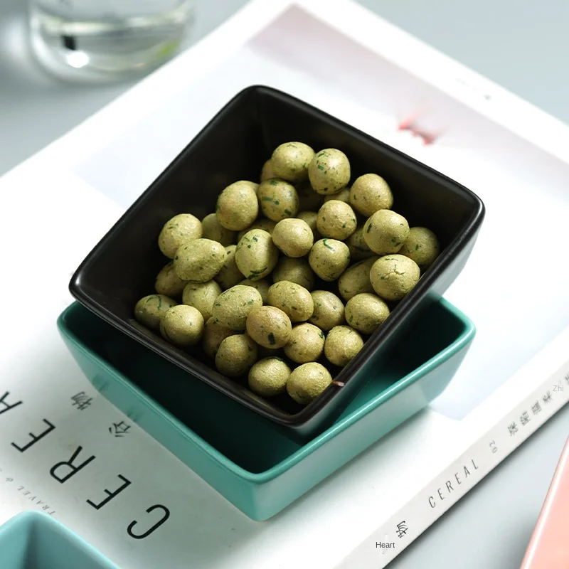 
Ceramic plate drop glaze square ceramic flavor dish solid color household ceramic pickle tableware set has a variety of colors 