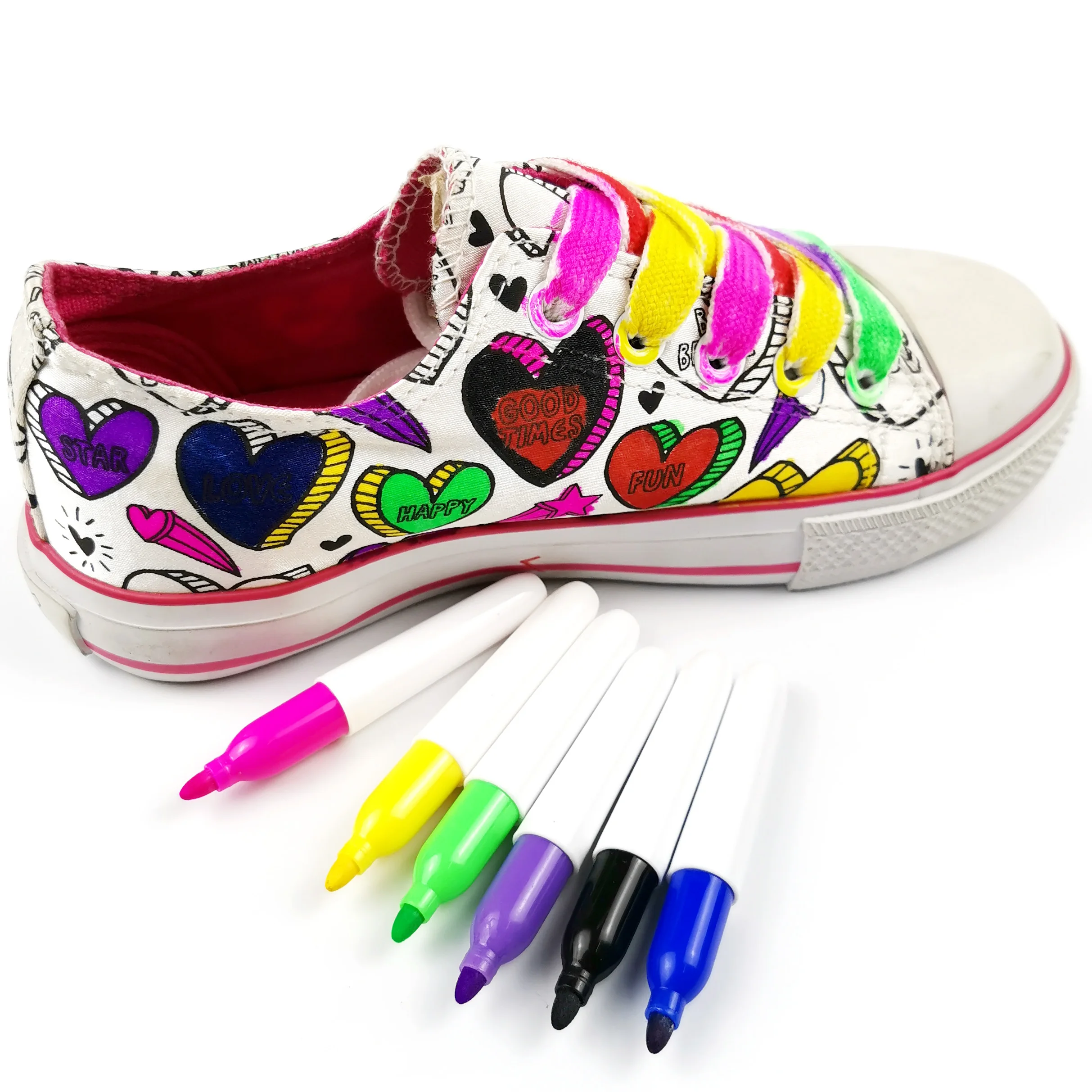 Promotional Adults Kids Outlining on Textile Bright Fabric Paint Permanent Ink Mini Textile Pens