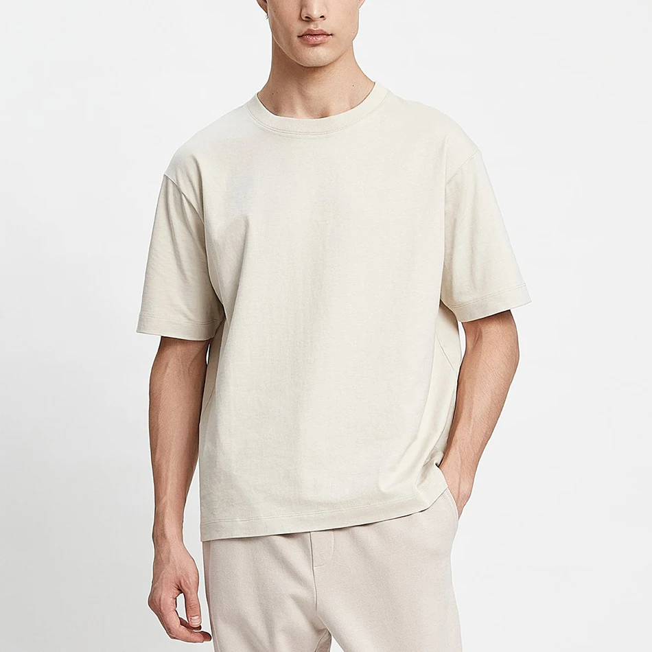 Dongguan City Streetwear Men Custom Breathable Combed Cotton Oversized Boxy T Shirt Light Weight T-shirt