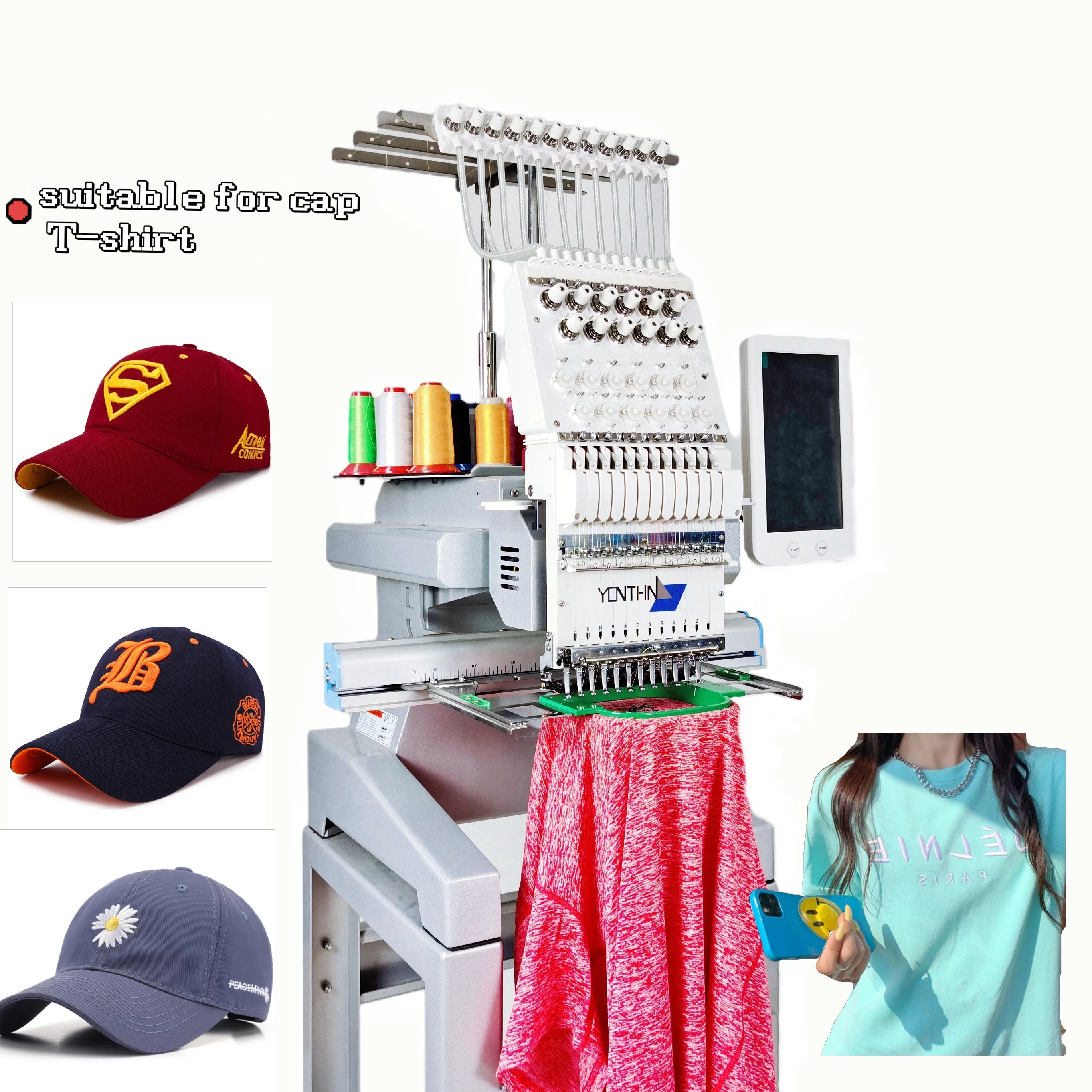 Компьютеризированная швейная машина для вышивки Yonthin с одной головкой ручная Janome