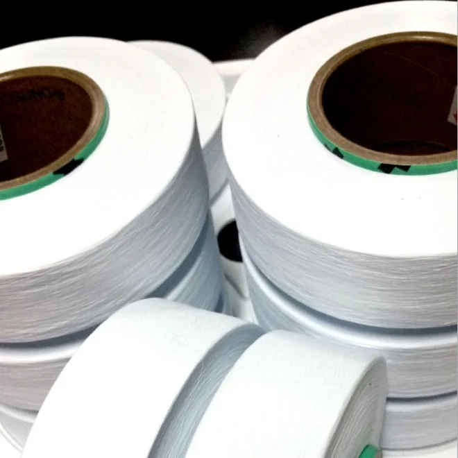 40D White color Lycra fibers high quality spandex yarn for Knitting and Weaving