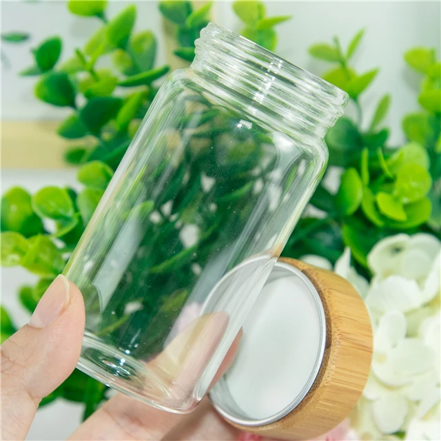 100ml 100cc Transparent Glass Bottle with Bamboo Lid Decoration Gift Wishing Bottle Lovely Fashionable and Simple Free Shipping