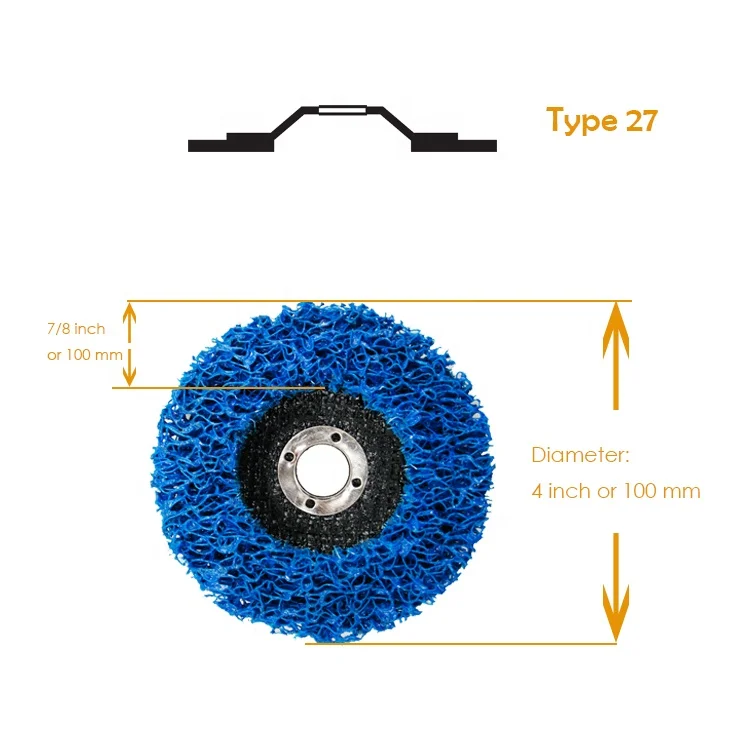 SATC Cleaning battery for Angle Grinder Paint Clean Strip Disc, 4-1/2 Inch Coarse Cleaning Disc Blue