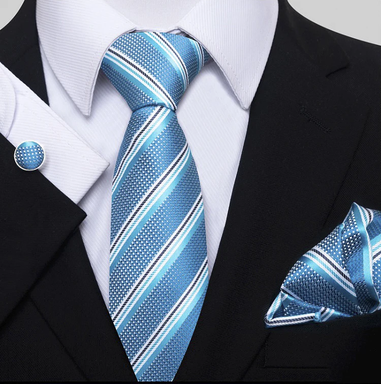 Solid  Black Orange Paisley Silk Woven Mens Ties Set