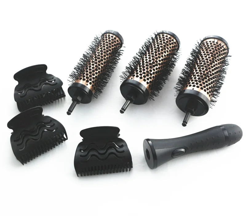 Detachable hair brush set with clips new style ceramic ionic removable handle hair brush