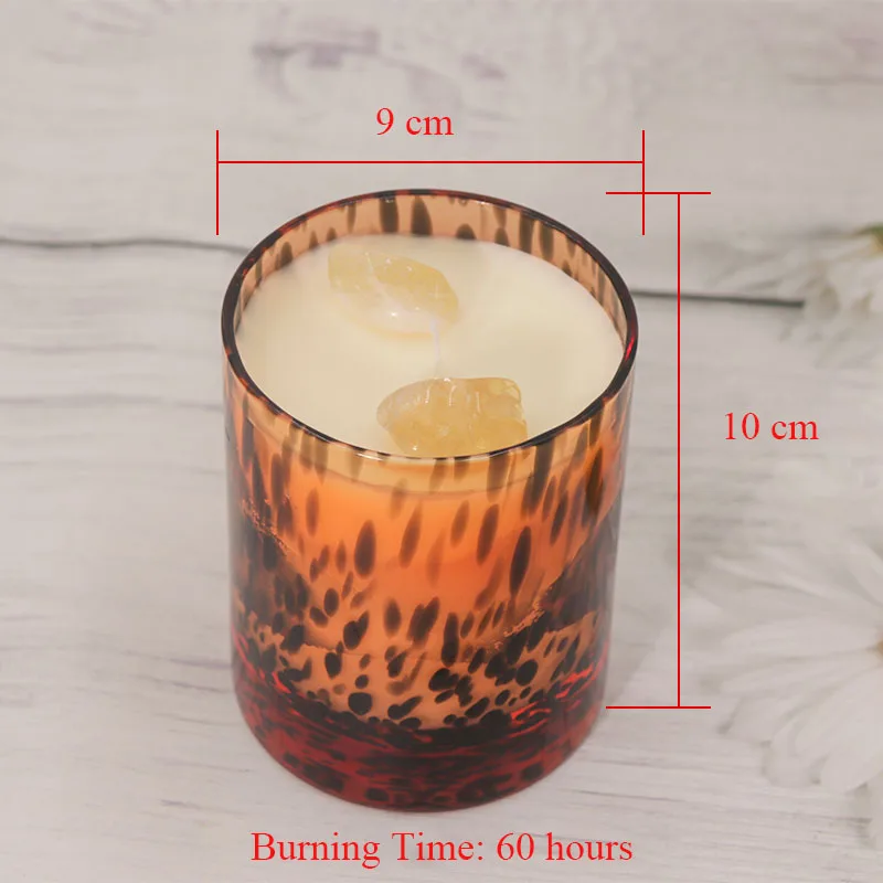 Eco-Friendly Wholesale Customized Ceramic Scented Soy Wax Spotted Jar Candle Crystal Decoration Pumpkin Gift Set Luxury Candle