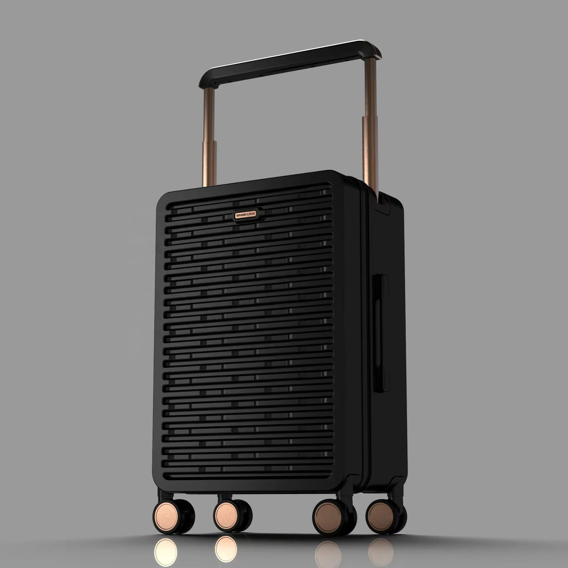 2023 New Designer Custom LOGO PC Wide Trolley Carry on Travel Bag Suitcase Luggage Hardshell