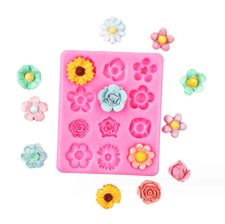New baking tool rose Daisy flower molding fondant silicone mold DIY Floret chocolate candy silicone mold
