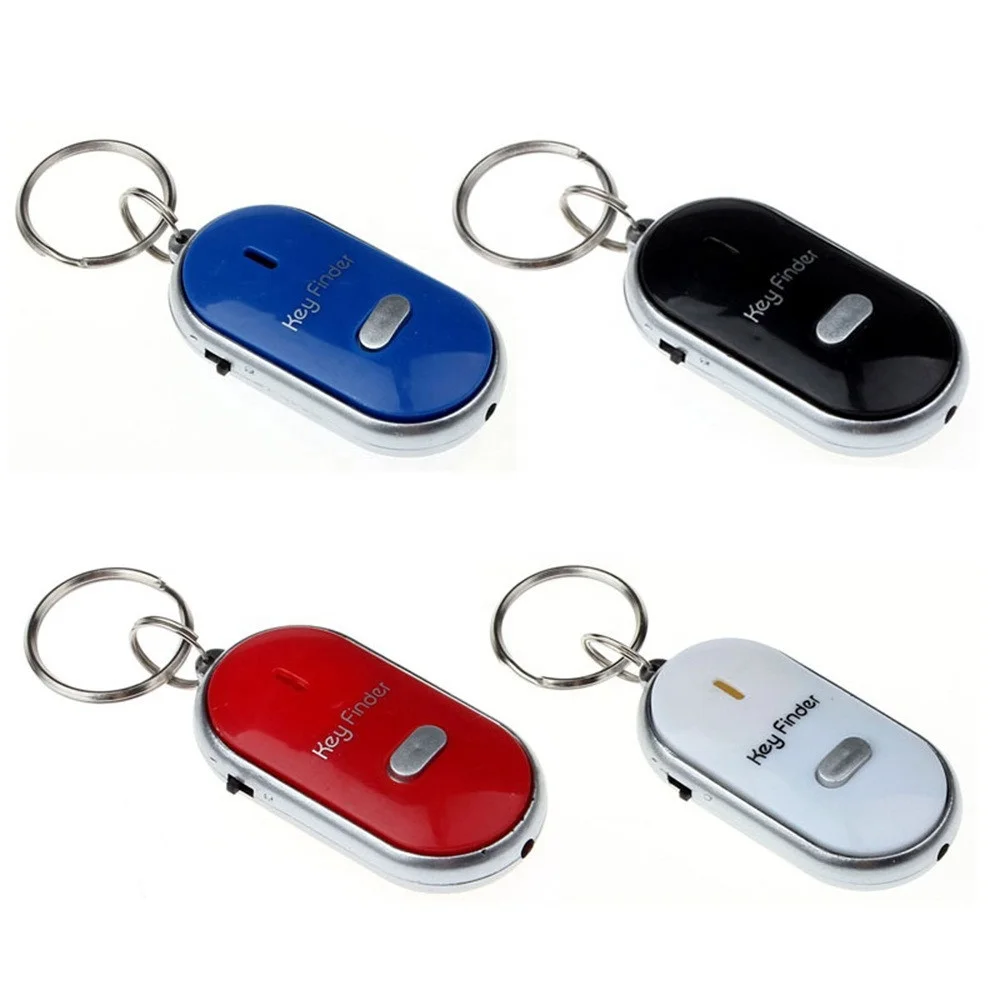 LED light torch remote anti-lost smart alarm  whistle key finder sound control keyring locator keychain