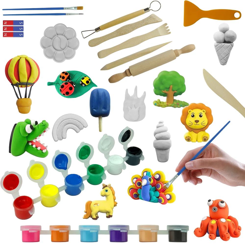 KHY DIY Kids Polymer Dyi Craft Luminaries Make Your Own Space Toy Sand Set Color Magic Clay Kit