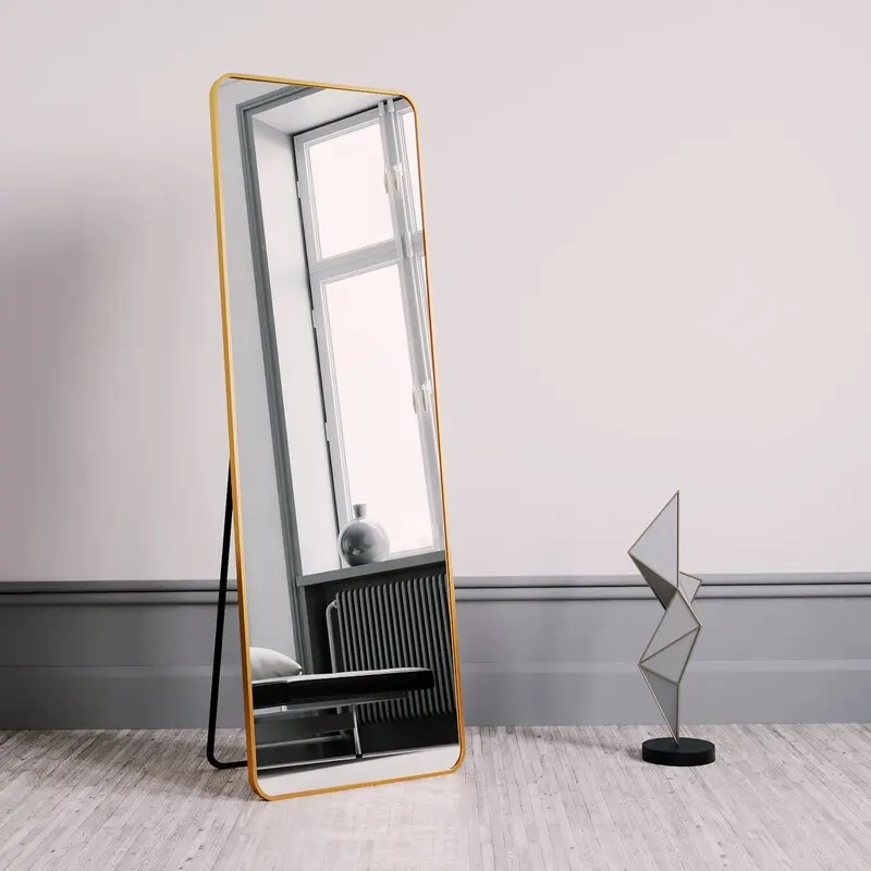 Art Style Popular Aluminium Framed Customized Packing Rectangle Full Length Standing Mirrors
