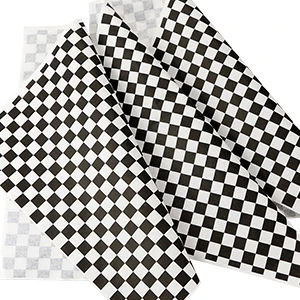 Checkered Dry Waxed Deli Paper Sheets Liners Custom Print Burger Wrapping Paper