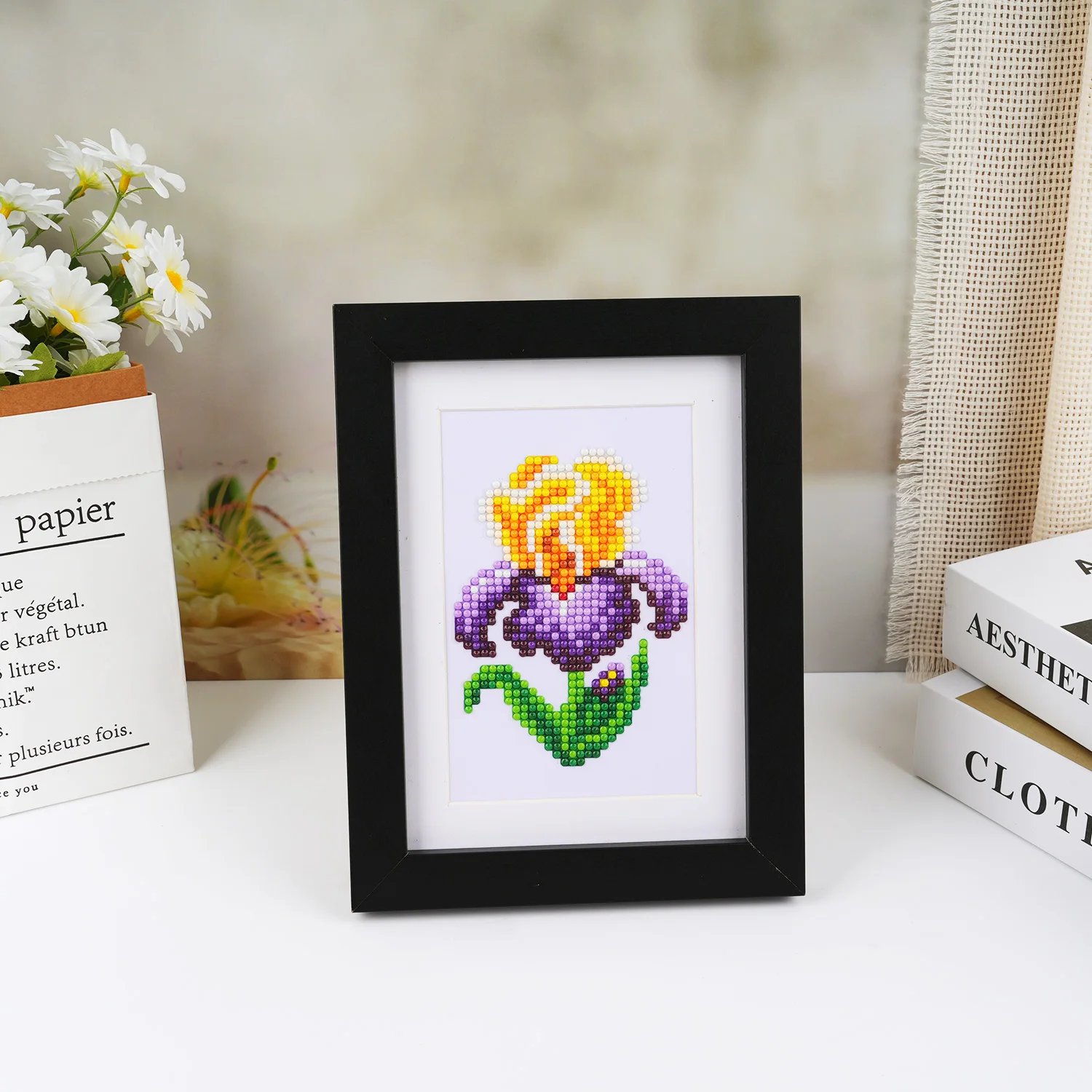 12-piece Mini Diamond Painting Flower DIY Small Diamond Painting Gift for Friends Diamond Painting Artwork