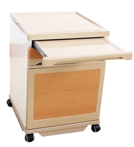 Hospital Luxury Medical Table Beside Cabinet with Wheels and Drawers for Patient Use