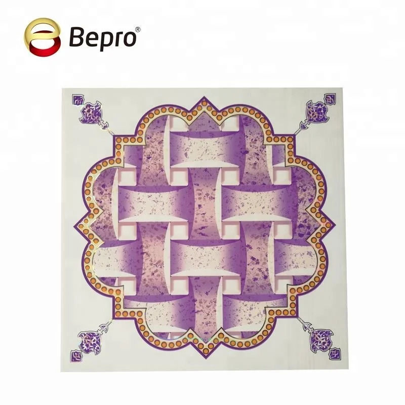 Latest New Designs 595*595mm 2.3KG 6/7mm Fireproof PVC Ceiling Panel/ Wall Panel