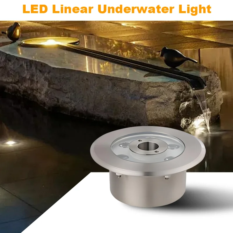 Stainless steel underwater fountain light RGB LED pool lighting DMX512 IP68 waterproof 12W 18W fountain landscape light