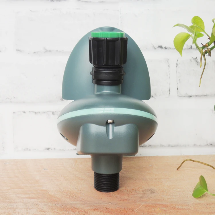 Factory automatic waterproof IP44 intelligent serviceable green UFO shape plastic water timer for garden hose