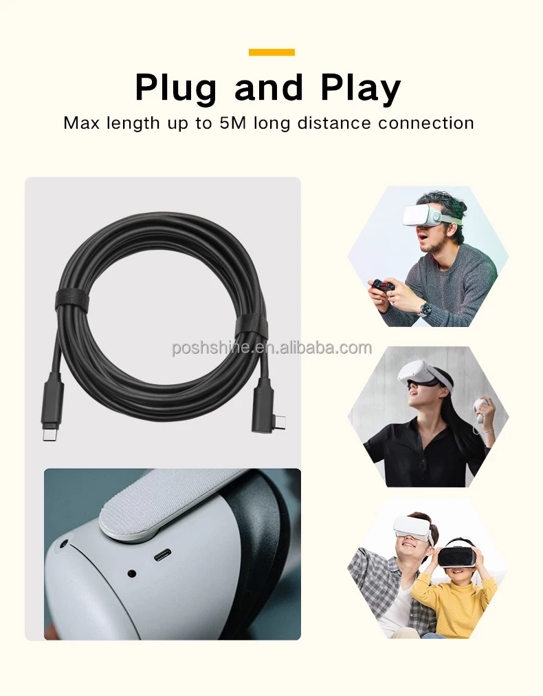 5 м (16 футов) usb 3. 1 Gen2 скорость передачи 10g PD блок питания 60W VR кабель для oculus запрос