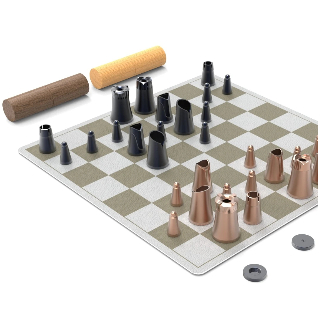 2021 New Christmas Gift Crownes Chess Compact portable nesting chess set -  premium stainless steel