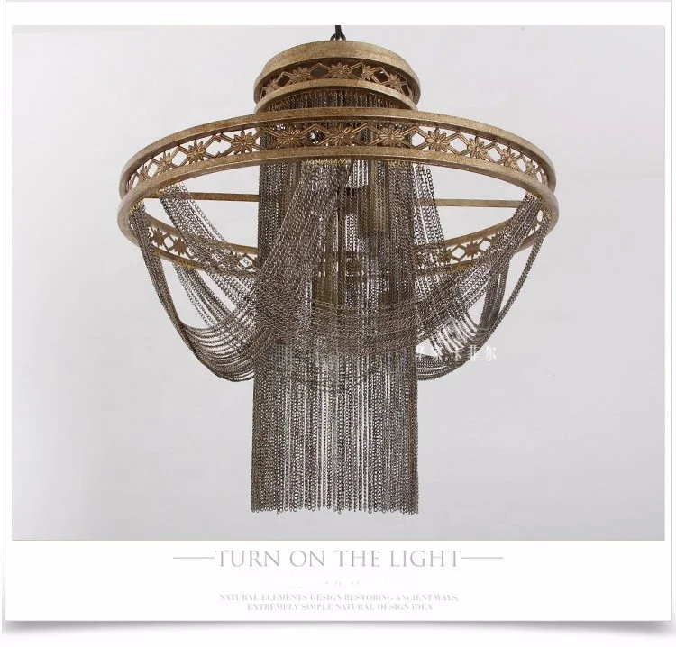 New design french empire iron chain chandelier 8-lights decorative lighting interior pendant lamp