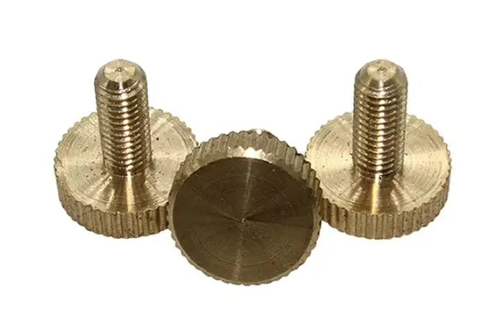 M3 M4 M5 M6 Brass Flat Head Hand Screw GB835 Pure Copper Big Head Knurled Hand Screw Handle Tighten Screw
